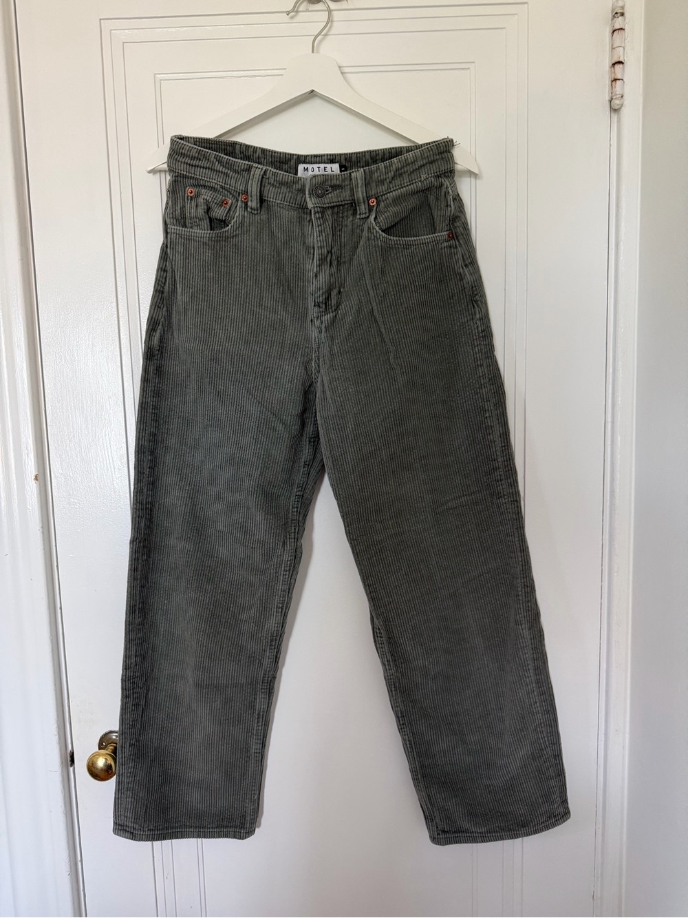 MOTEL olive green corduroys